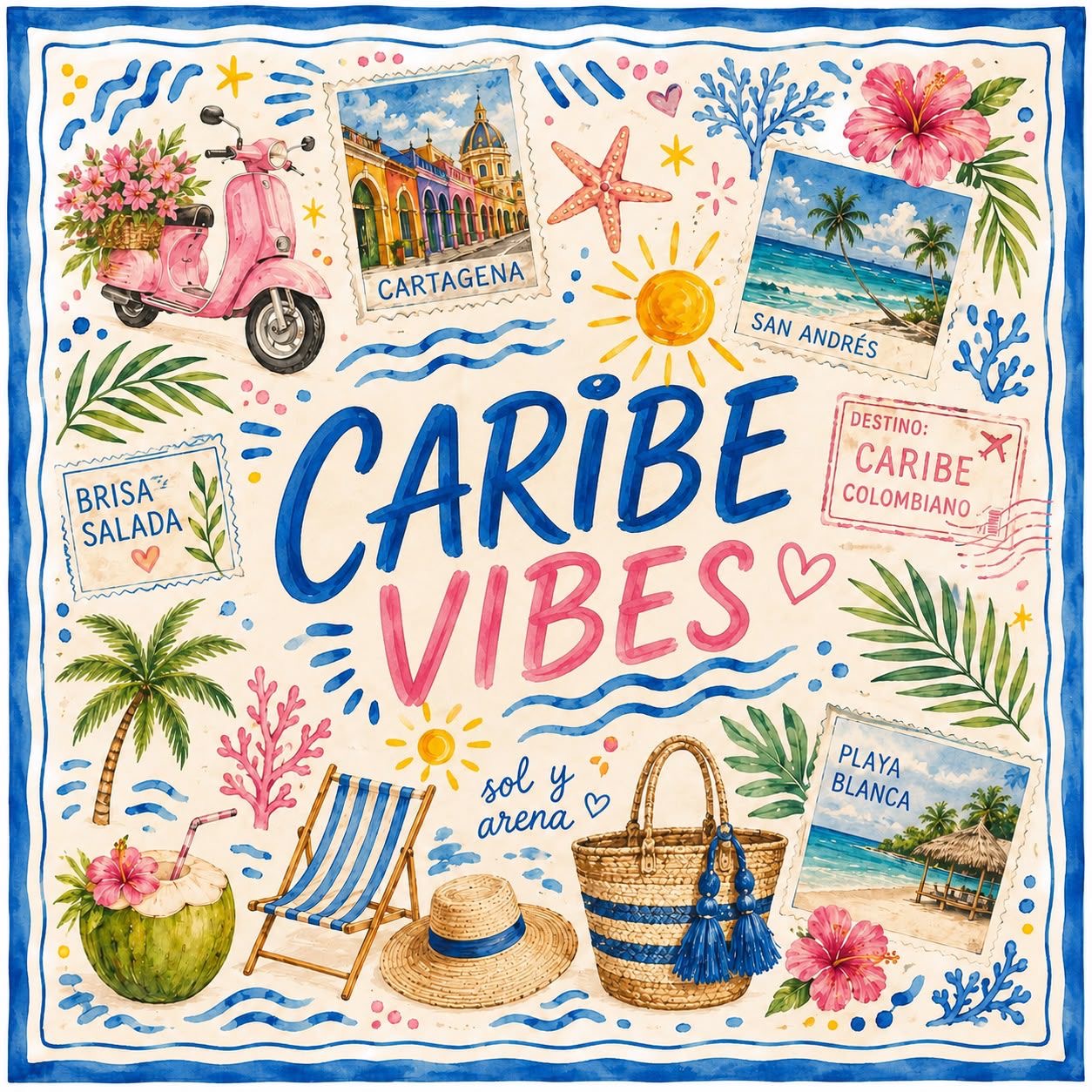 Pañoleta Caribe Vibes – Sol y Arena