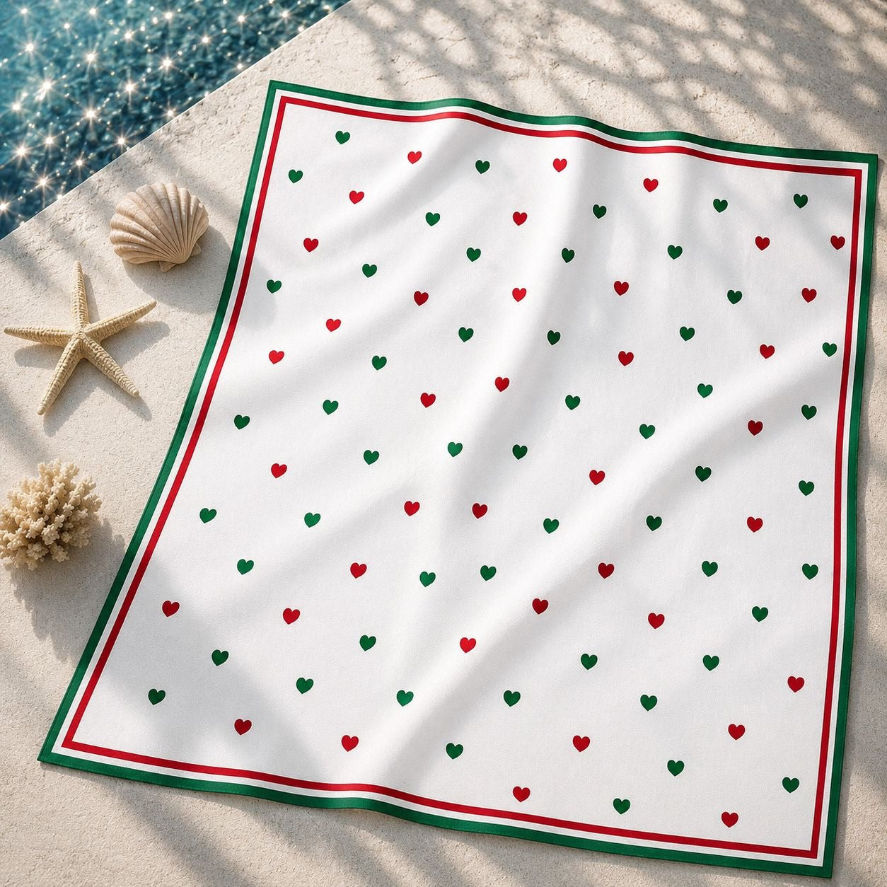 Pañoleta México Corazones – Verde, Blanco y Rojo